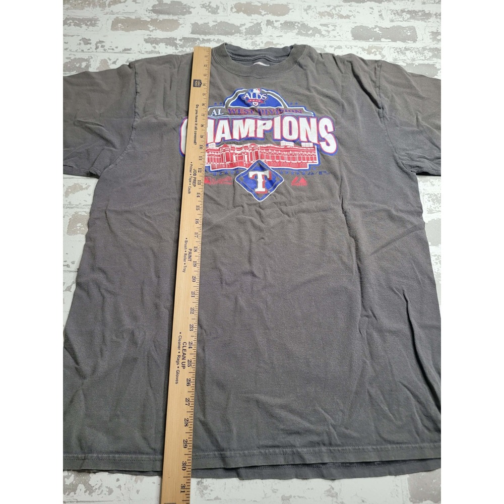 Majestic Texas Rangers 2010 ALDS Championship T-Shirt‎ Men's Large MLB Baseball - Picture 3 of 6